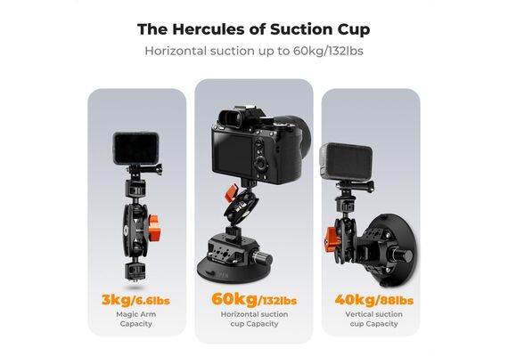 K&F CONCEPT Braço mágico com Ventosa para Action Cams