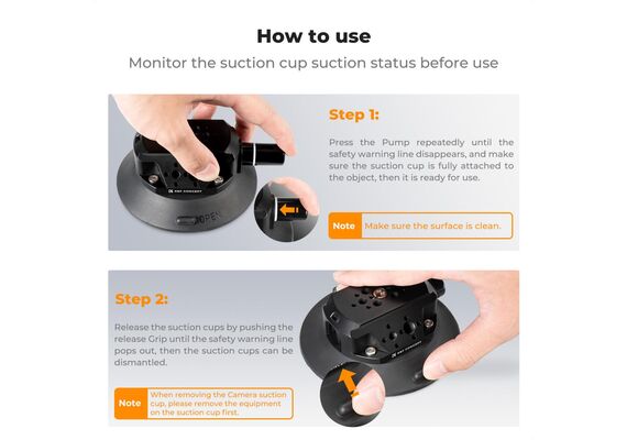 K&F CONCEPT Braço mágico com Ventosa para Action Cams