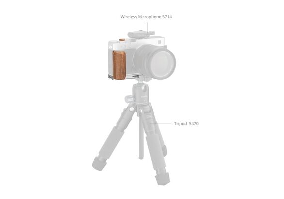 SMALLRIG 5984 L-Bracket com Punho de Madeira para Fujifilm X-E5 - Rosewood/Prata