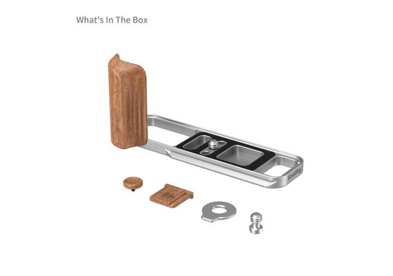 SMALLRIG 5984 L-Bracket com Punho de Madeira para Fujifilm X-E5 - Rosewood/Prata