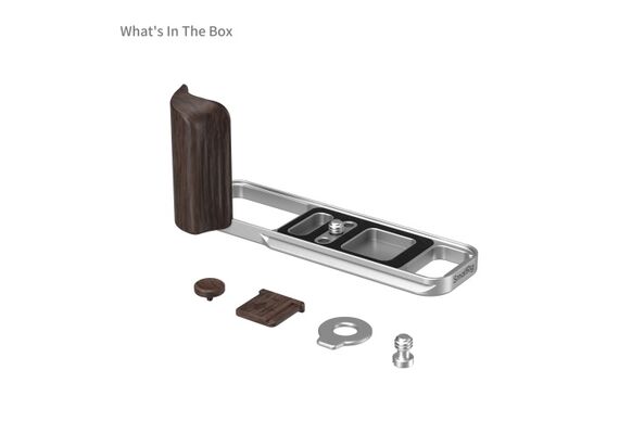 SMALLRIG 6236 L-Bracket com Punho de Madeira para Fujifilm X-E5 - Ebony/Prata
