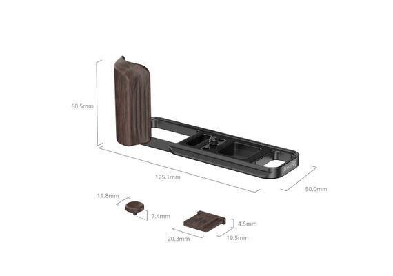 SMALLRIG 6237 L-Bracket com Punho de Madeira para Fujifilm X-E5 - Ebony/Preto