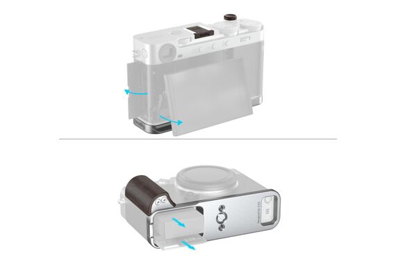 SMALLRIG 6236 L-Bracket com Punho de Madeira para Fujifilm X-E5 - Ebony/Prata