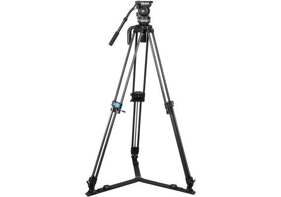 SIRUI Tripé de Carbono SQ75 com Cabeça de Fluida VHS-10 + Mid-Level Spreader SV-FM