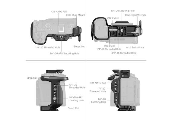SMALLRIG 6372 Cage HawkLock Quick-Release Canon EOS R6 V
