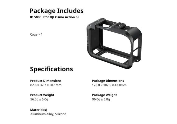 SMALLRIG 5888 Cage para DJI Osmo Action 6