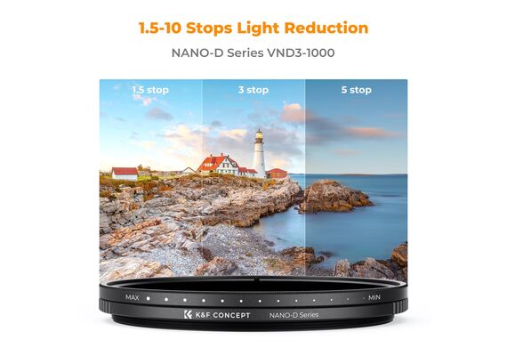 K&F CONCEPT Filtro Densidade Variável ND3-ND1000 NANO-D Series – 82mm
