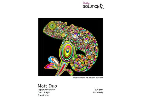 SOLUTION Papel para Impressora Jato de Tinta MATT DUO Ultra White 10x15 (220g/m2) - 100 Folhas