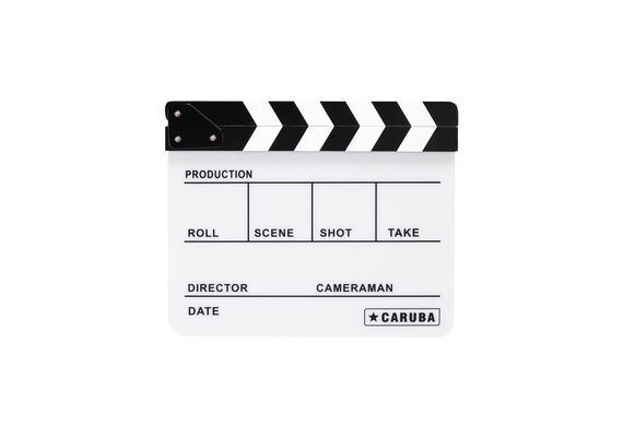 CARUBA Claquete de Cinema Profissional Director Branco 24.5x30cm