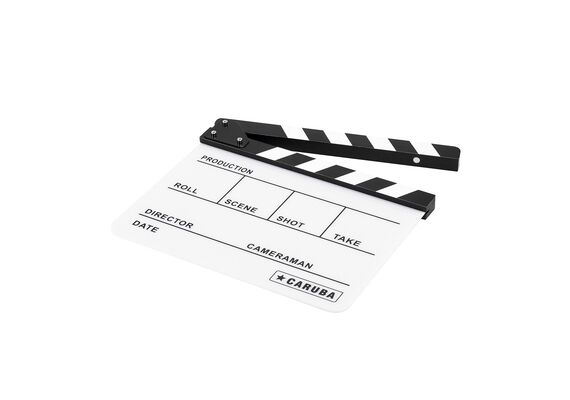 CARUBA Claquete de Cinema Profissional Director Branco 24.5x30cm