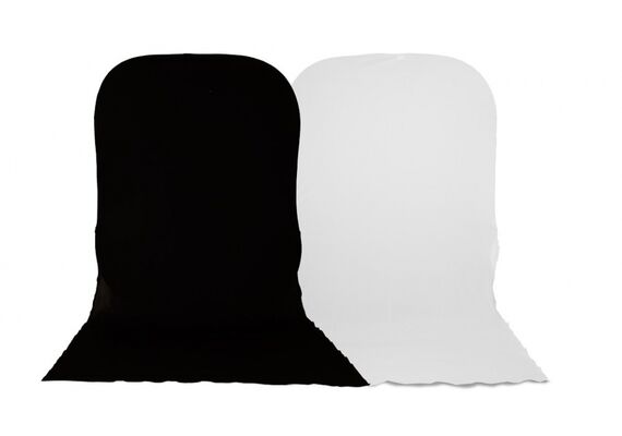 MANFROTTO Fundo de Tecido Dobrável Liso c/ Extensão de Solo Preto/Branco 180x215cm